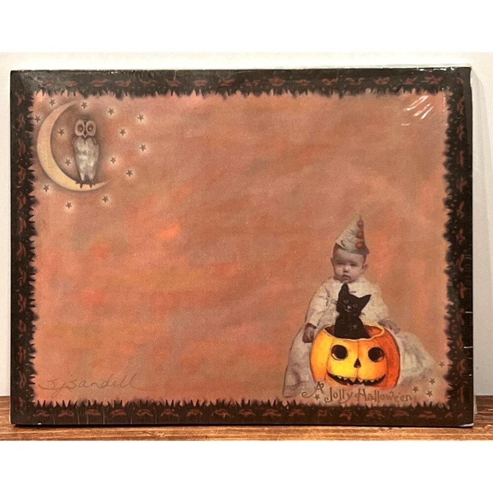 Vintage Primitives By Kathy Halloween Art Print 3149 NOTEPAD